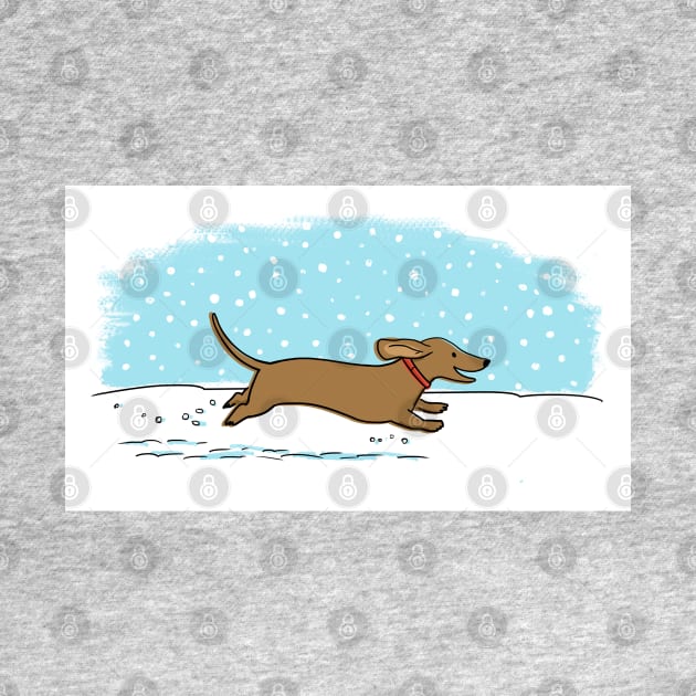 Cute Dachshund Snow Holiday | Winter Wiener Dog by Coffee Squirrel